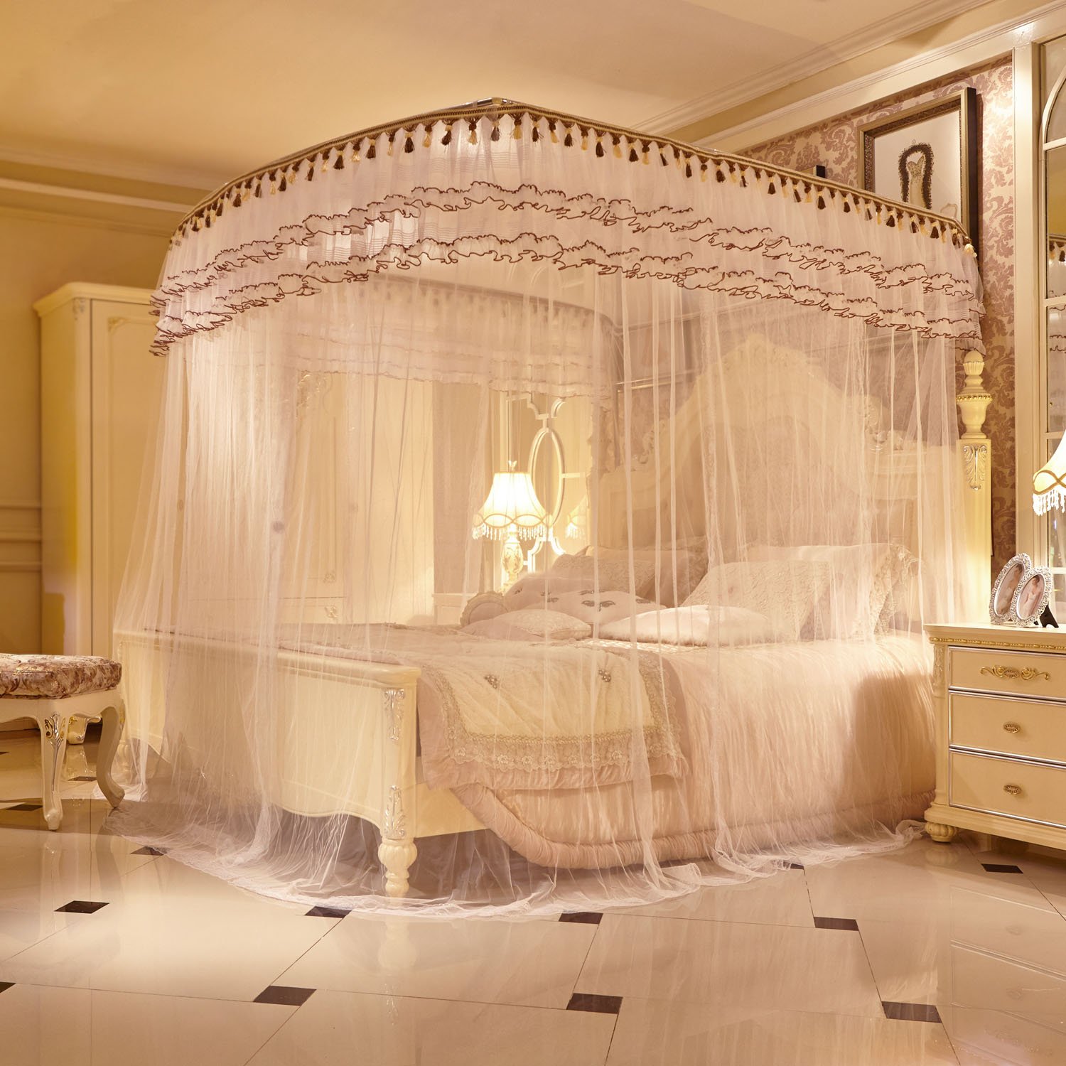 xanlenss 轩蓝仕 欧式唯美风可伸缩弧形钓鱼蚊帐 合